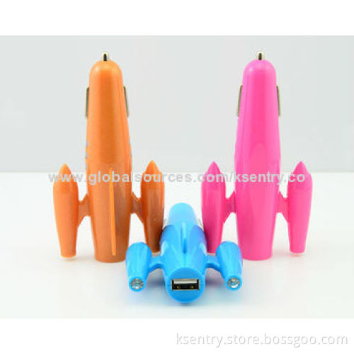 2014 New Accessories Airplane-shape 2.1A USB Car Charger for iPhone, with 3-in-1 Charging Cable